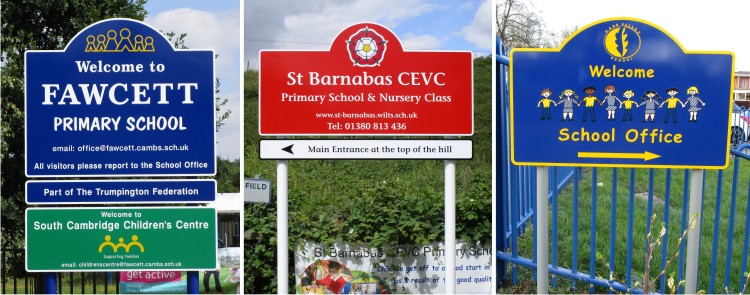 Aluminium Post Mounted School Signs for Primary Schools